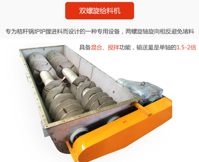雙螺旋給料機(jī)采用雙軸設(shè)計，具備混合、攪拌功能。